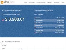 Tablet Screenshot of bitcoinprices.org